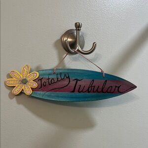 Totally Tubular Surfboard Wall Decor - Teal and Purple